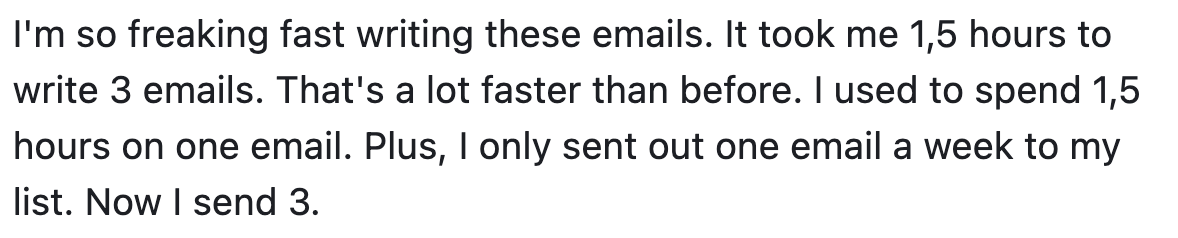 Marit: writing 3 emails in the time it used to take one